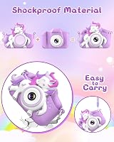 Gofunly Kids Camera 1080P 2.0" 32GB Card Purple with Lanyards view 6