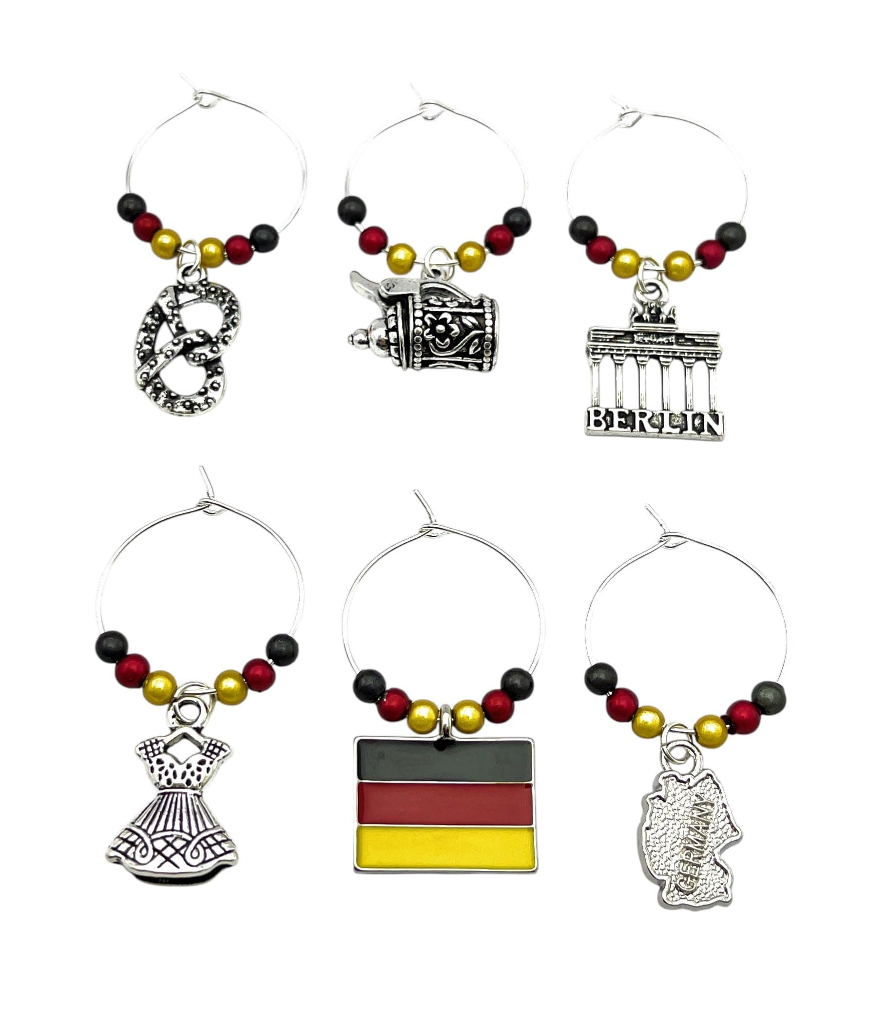 Germany Deutschland Wine Glass Charms with Gift Box