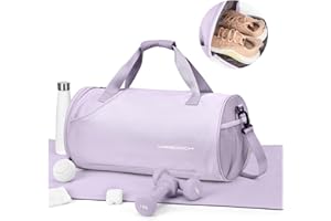 VGOCO Gym Bag for Women,Sport Duffle Bag with Shoe Compartment,Small Weekender Overnight Bag Carry on Travel Bag with Wet Pocket Dance Yoga Bag Tote Bag for Travel, Workout, Sport Purple