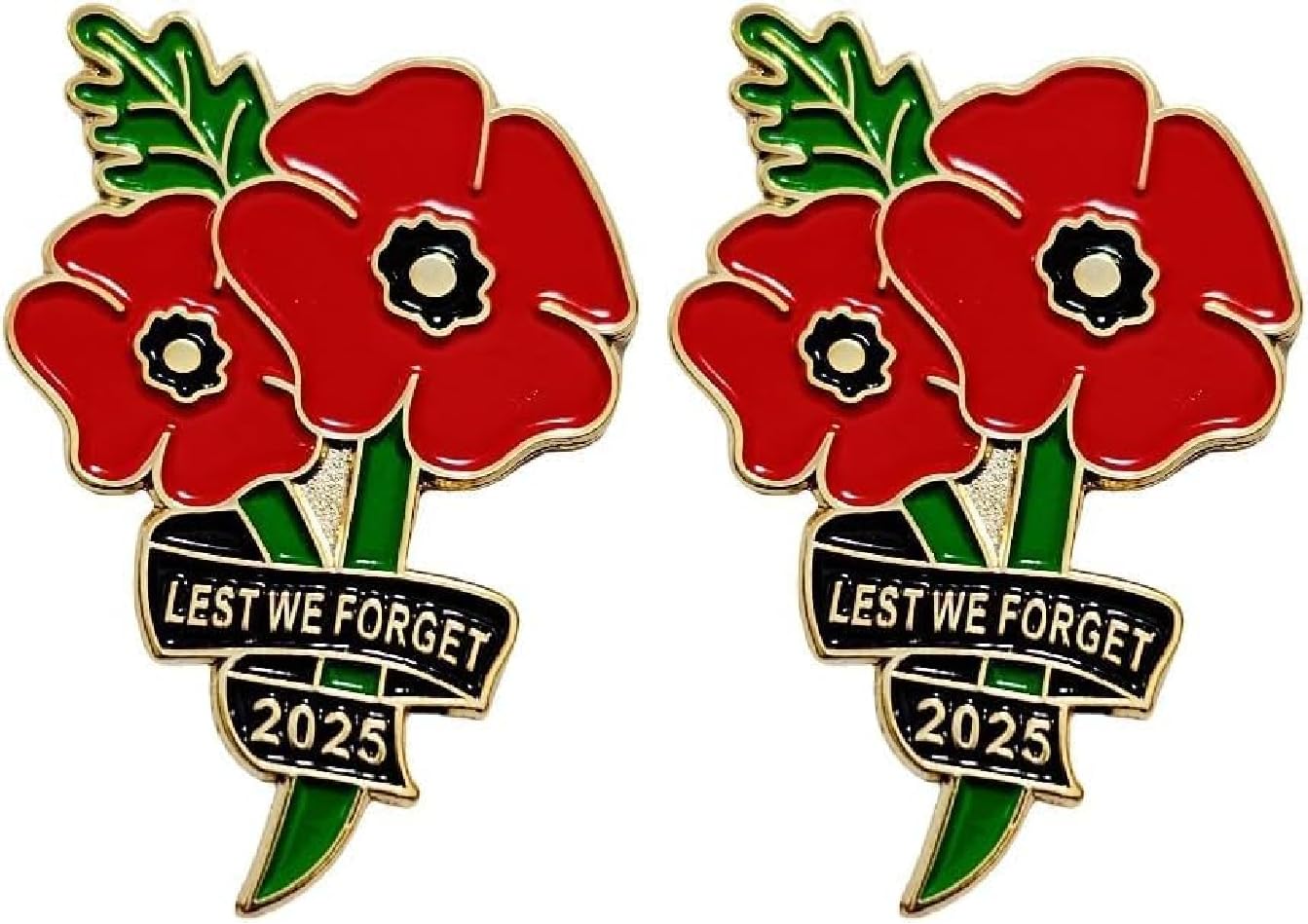 2pcs Remembrance Day Pin Badge 2025 Brooch Lest We Forget Pin Badge Brooch Decorations Gifts Memorabilia