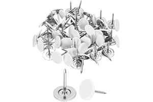 uxcell 100Pcs Upholstery Tacks, 11mmx15mm Flat Head Thumb Tack Decorative Furniture Nails Push Pins for Furniture Sofa Headbo
