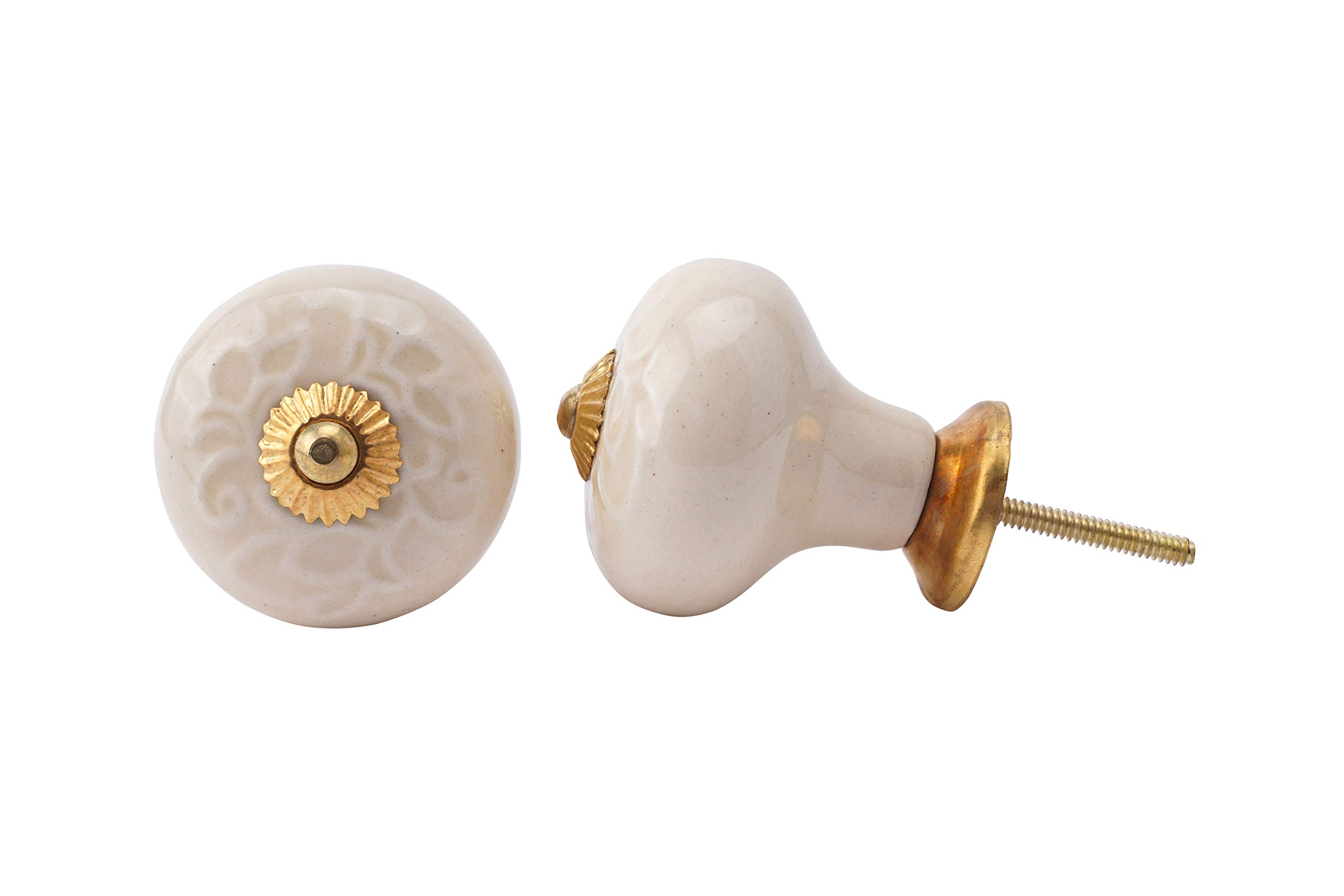CGB Giftware | Ceramic Drawer Pull | Cupboard | Door Knob in Cream | Upcycle | Wardrobe | Cabinet | Furniture | XM292
