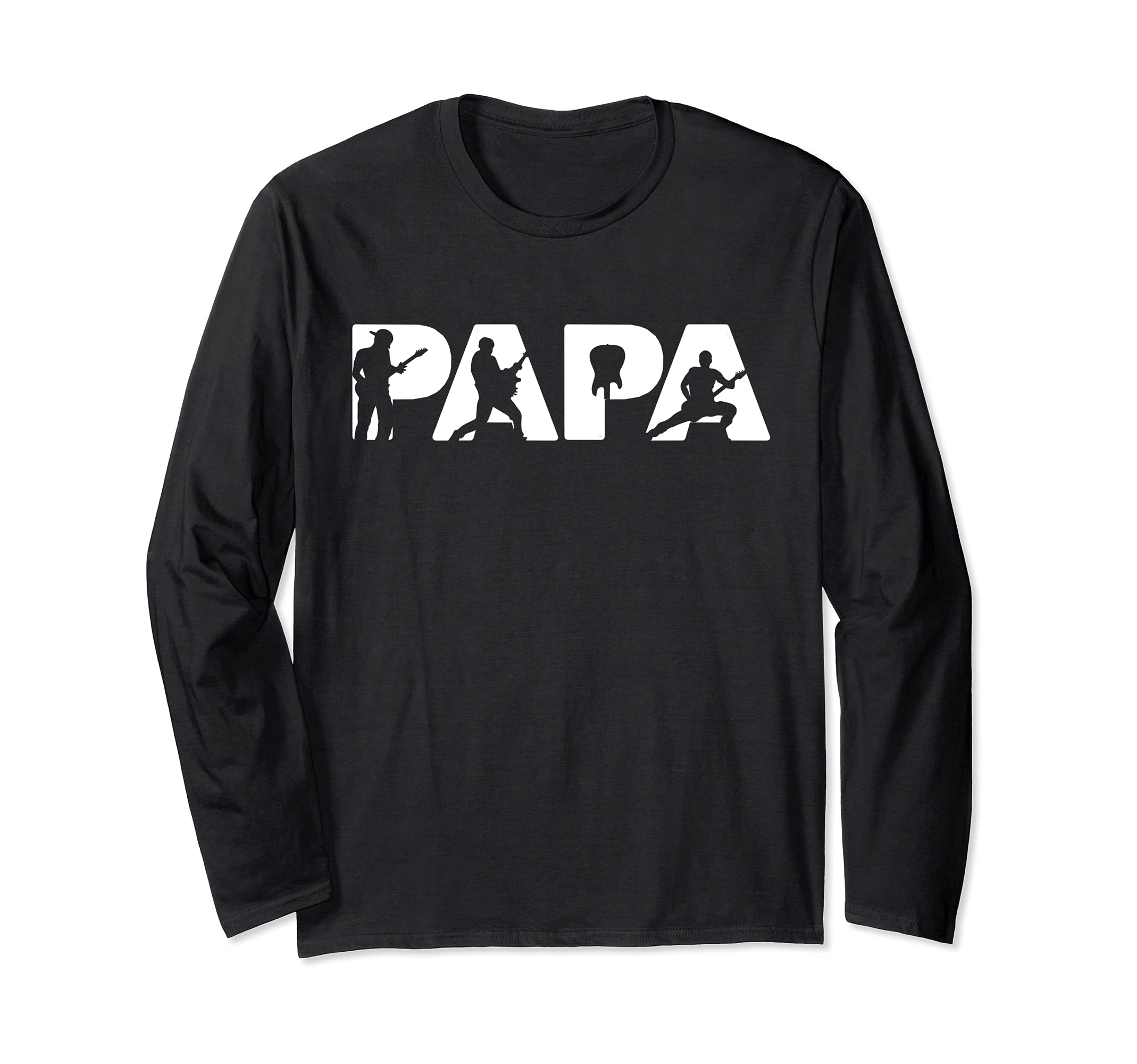 Lead Guitar Dad Retro Vintage Funny Papa Lead Guitar Long Sleeve T-Shirt