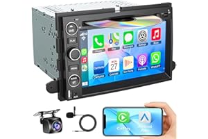 INEXACCESSORIES Car Radio with DVD/CD for Ford F150/F250/F350 2004-2014, 7" IPS Touch Screen Car Stereo with Wireless & Wired CarPlay/Android Auto, Backup Camera,SWC,DSP