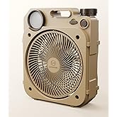 LEMOISTAR Camping Fan with LED Lantern, 10000mAh 8 Inch Rechargeable Portable Desk Fan-90°Oscillating, Stepless Speed, Quiet Battery Operated USB Fan for Picnic, Fishing,Travel, BBQ