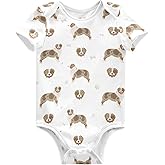 vvfelixl Baby Girls' Bodysuits Black Pug White Short Sleeve Cotton Baby Clothes For Girls 0-24 Months