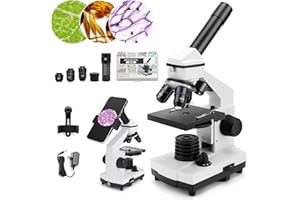 Dcorn Microscope for Adults Kids, 2000X Compound Microscope Biological with Slides Professional Microscope Kit for School Lab