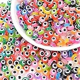 200pcs Evil Eye Beads for Bracelets Necklace Jewelry Making (8mm, Multicolored)