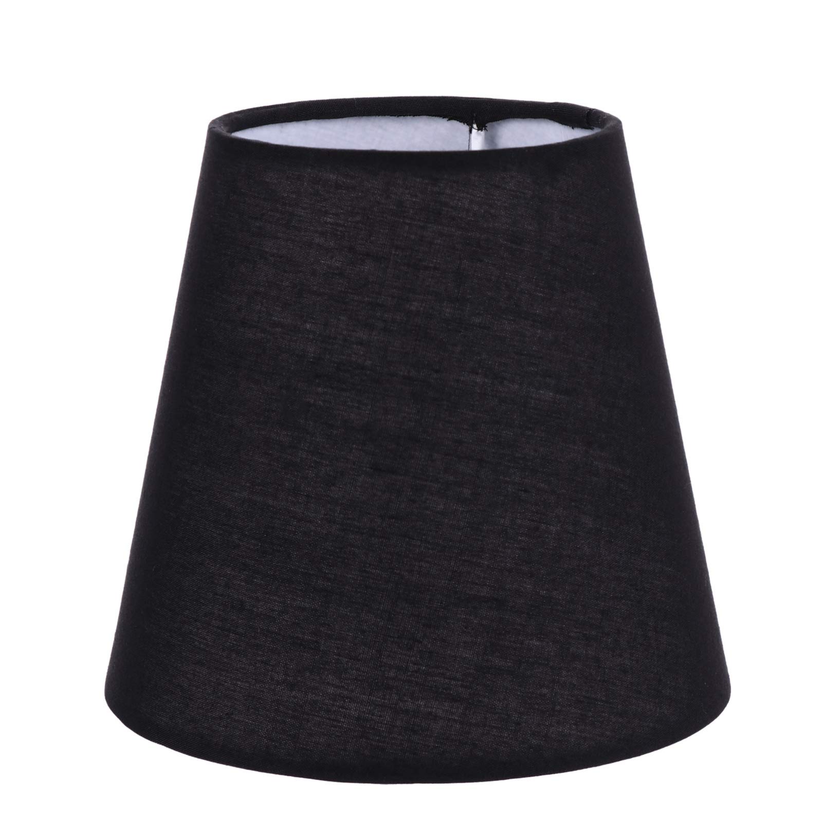 Minkissy Cloth Lamp Shade Clip On Bulb Fabric Lamp Shade Burlap Chandelier Lamp Shades Ceiling Lamp Cover for Chandelier Wall Lamp Bedroom Black