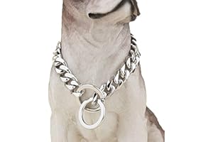 Heavy Duty Cuban Chain Dog Collar for Large Dogs - 20mm XL Extra Wide, Strong Steel Metal Links for Big Breeds - Rottweiler, 