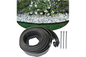 GADENGPLUS Landscape Edging Border No Dig, Plastic Edging for Landscaping, Garden Edging Border,Lawn Edging,Garden Borders,Flower Bed Edging,Rubberific Landscape Edging, Yard Edging (33feet Balck Tall Wall)