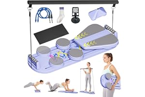 PRUINKLE Pilates Reformer Set - Foldable Sliding Reformer, Pilates Board for Home Workout, Portable Abdominal Core Trainer Pilates Reformer Board - Full Body Workout Equipment for Home