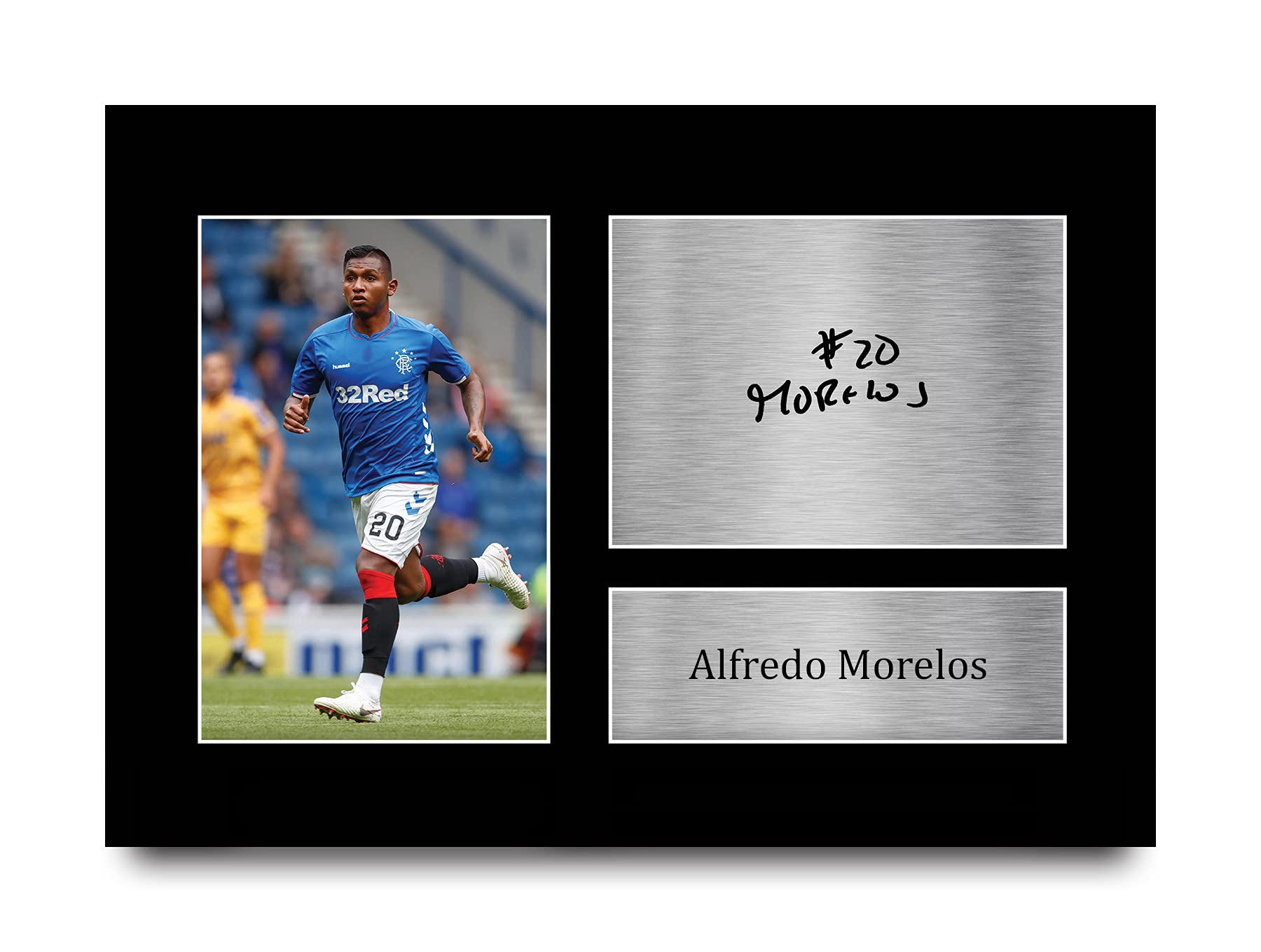 HWC Trading Alfredo Morelos Rangers Gifts Printed Signed Autograph Picture for Fans and Supporters - A4
