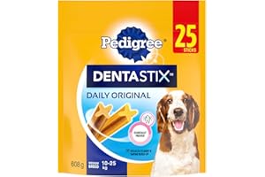PEDIGREE DENTASTIX Oral Care Dog Treats for Medium Dogs - Original, 25 Sticks