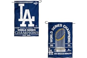 WINCRAFT Los Angeles Dodgers 2025 Back to Back World Champions Series Double Sided Garden Flag