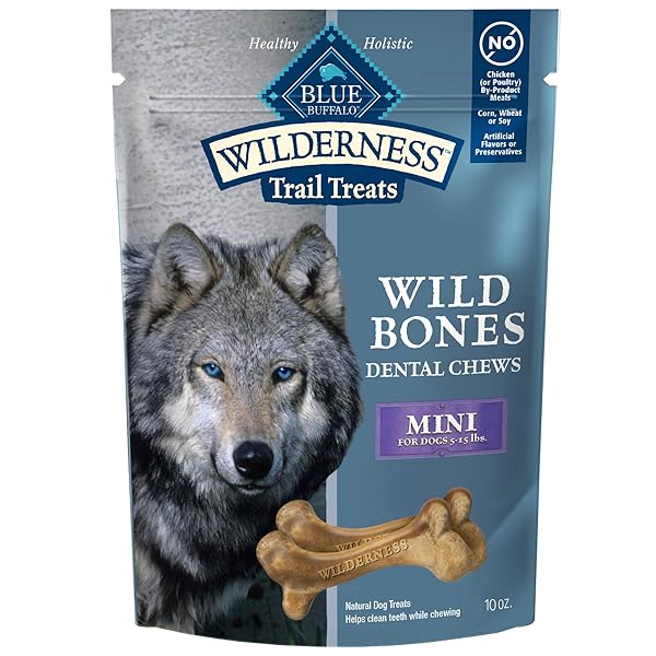 BLUE BUFFALO WILDERNESS WILD BONES GRAIN-FREE DENTAL CHEWS...