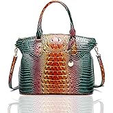 Elotakka Crocodile Handbag Women Purse Satchel Bag Crossbody Classy Tote Bag Top Handle Vegan Leather Ladies Handbag purses