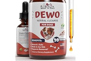 WOOF 'N' PURR Natural Tapeworm Treatment for Dogs - Natural Herbal Treatment for Whipworm, Roundworm, Hookworm, Tapeworm - Dog Vitamins - Dog Supplements & Vitamins - Dog Vitamins and Supplements - 1 fl oz