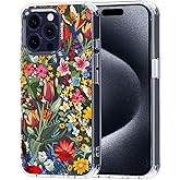 MOSNOVO Case for iPhone 15 Pro Max, [Buffertech 6.6ft Military-Grade Drop Protection] [Anti Peel Off Tech] Clear TPU Bumper Phone Case Cover Design - in The Garden