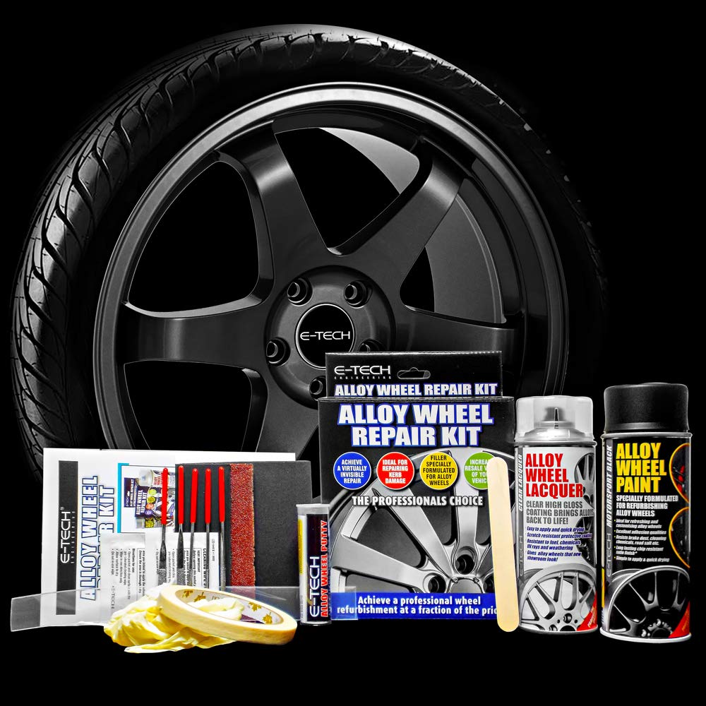 BITS4REASONS - NEW FORMULA E TECH ALLOY WHEEL REFURBISHMENT KIT- PROFESSIONAL EDITION - MOTORSPORT BLACK