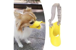 XIAOKEIS Anti Bite Duck Mouth Shape Dog Mouth Covers, Soft Duck Silicone Mouth Cover with Adjustable Strap, Suitable for Dogs Weighing 2.5-4.5 kilograms, Such as Chihuahuas, Teddy Bears, Maltese, etc (Yellow)