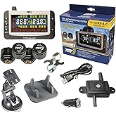 TST 507 Series TPMS - RV Tire Pressure Monitoring System with 4 Cap Sensors & Color Display Monitor for Travel Trailers, Camp