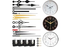 PARAOR 4 PCS High Torque Quartz Clock Movement Mechanism Replacement Clock Kit with 5 Different Pairs of Hands Clock for DIY Repair Clock Parts Shaft Lengths 12mm 15.5mm 21.5mm (Style 1)