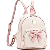 YONOOQ Mini Backpack for Girls Cute Bow Backpack Leather Small Backpack Purse for Women Teen Girl Gifts Trendy Stuff for Kids Pink