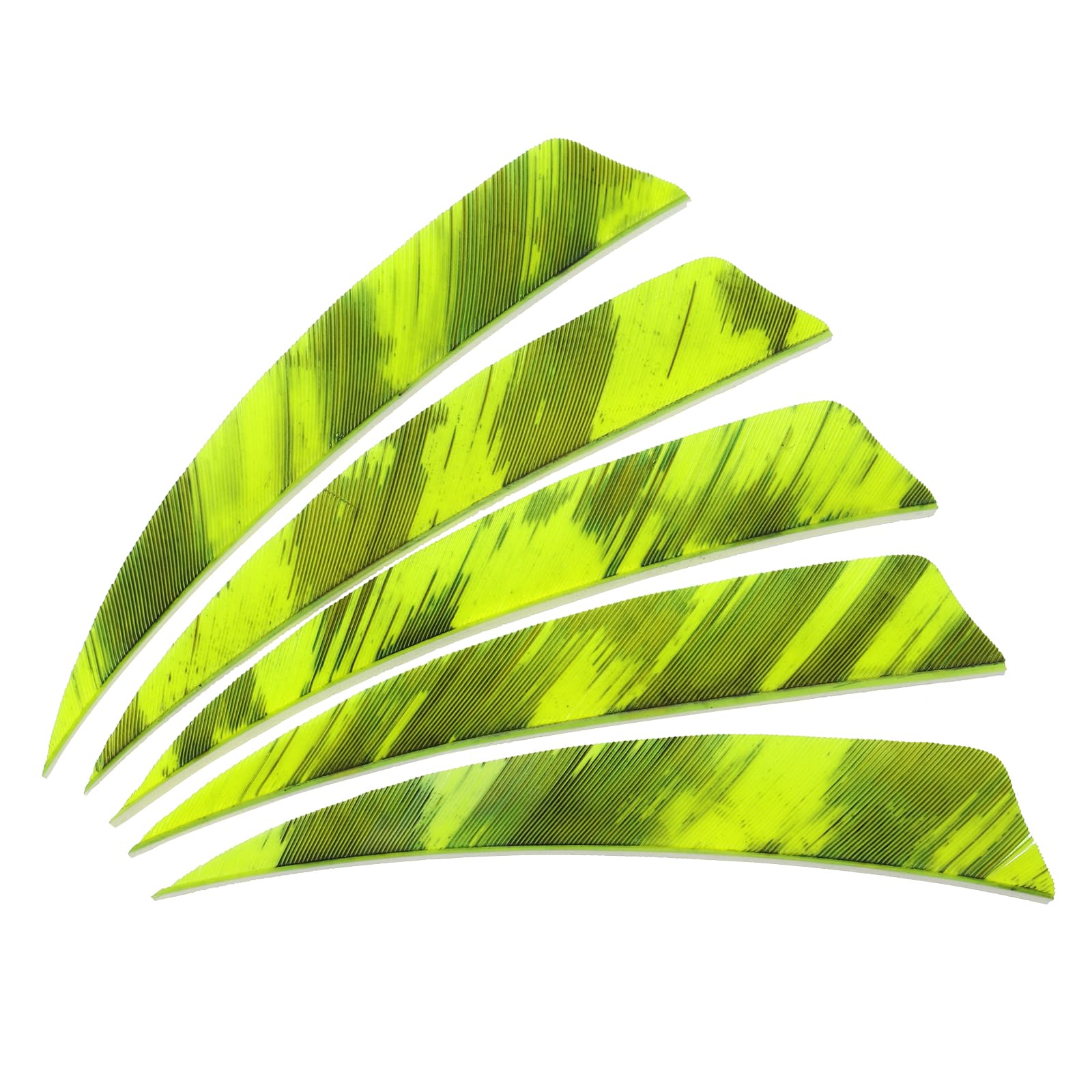 PATIKIL Shield Cut Vanes, 20 Pack 4 Inch Archery Arrow Fletch Turkey Feather Fletch Right Wing Fletching for DIY Target Shooting, Fluorescent Yellow