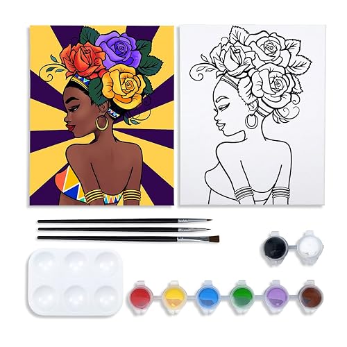 VOCHIC Pre Drawn Canvas for Painting for Adults Paint and Sip Kit ...