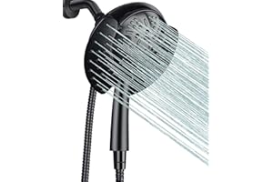 Shower Head, Shower Heads with Hand Held Spray, 2 in 1 High Pressure Shower Head & Rain Shower Head, 9 Spray Modes Anti-Leak 