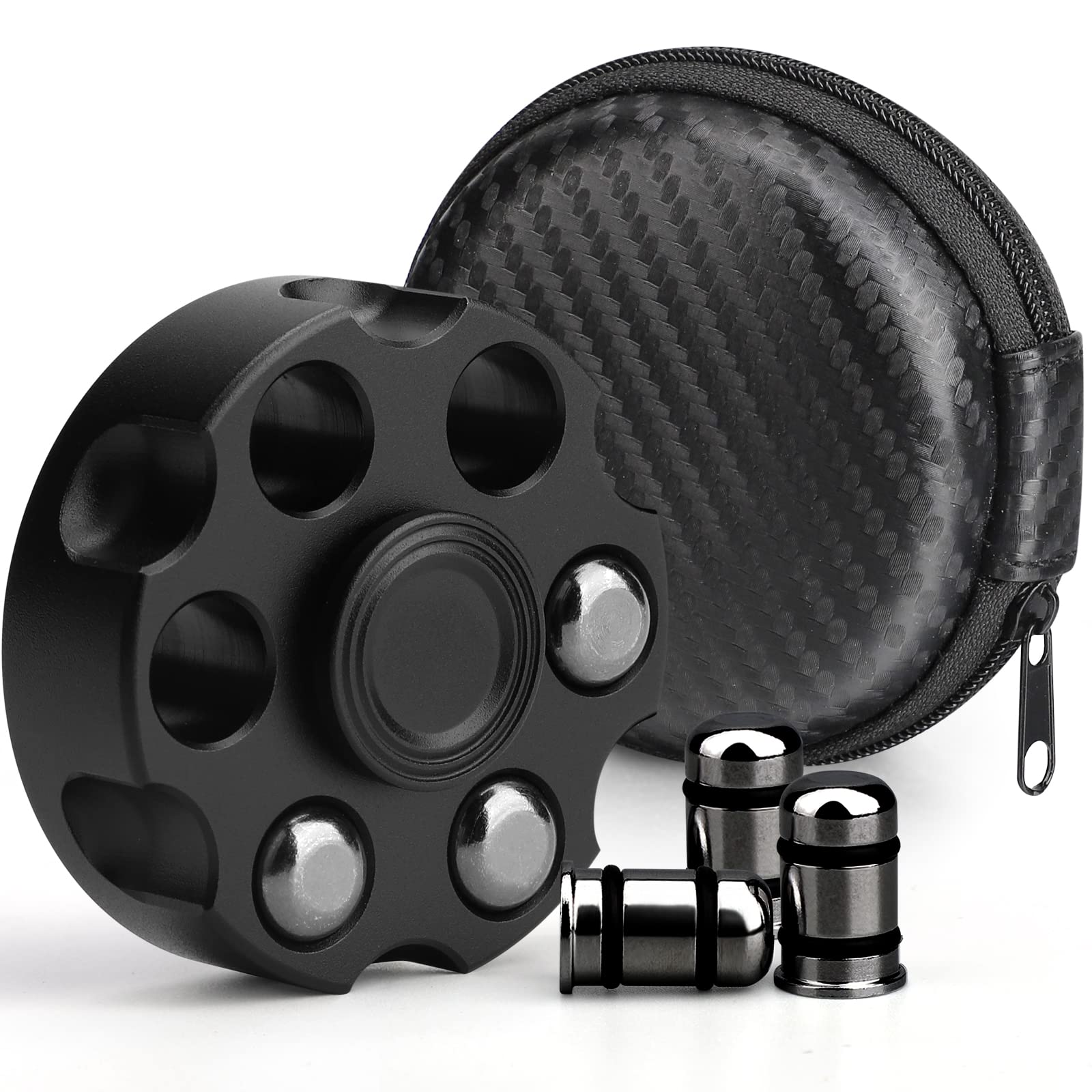 Metal Fidget Spinner Toy for Adults Kids, Cool Alloy Fidget Hand Finger Spinner Cube Toy, Sensory Fidget Gyro Spinning Desk Toys Gifts for Party Favors(Black)