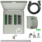 Nature's Generator 50 Amp Manual Transfer Switch 12-Circuit 120/240V, UL Listed Non-Automatic Power Transfer Kit with CS6375 Inlet, Pre-Wired Indoor for Portable Generator