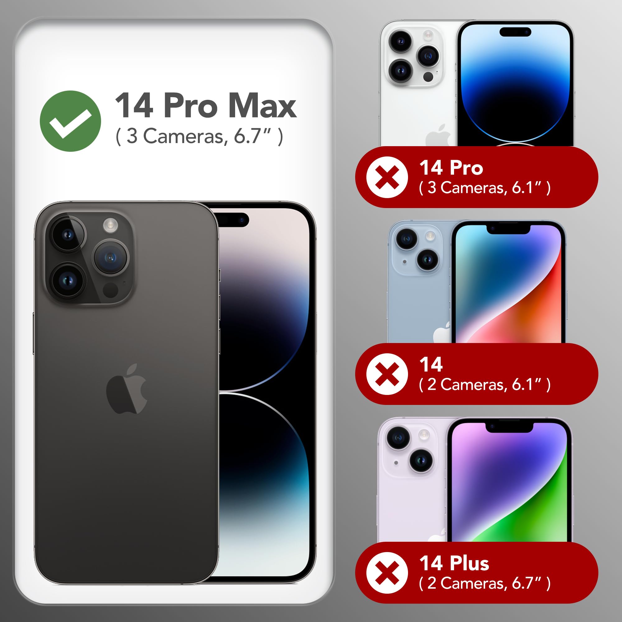 GONEZ for iPhone 14 Pro Max Case Silicone, Compatible with MagSafe, with Screen Protector + Camera Lens Protector, Liquid Silicone Shockproof Protective iPhone 14 ProMax Case 6.7", Stone - Image 2