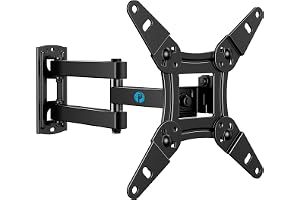 Pipishell Full Motion TV Wall Mount for Echo Show 21/15 and 13-43 Inch Flat Curved Screen TVs & Monitors, Max VESA 200x200mm up to 44lbs, TV Mount Wall Bracket with Rotation Swivel Tilt Extension