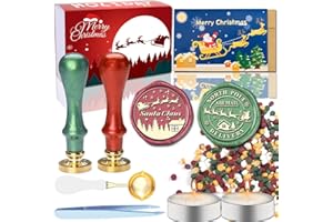 YOLAKIS Christmas Wax Seal Kit Santa Claus Sealing Wax Stamp Great for Invitation Christmas Cards Envelopes Gift Package Seal Decoration