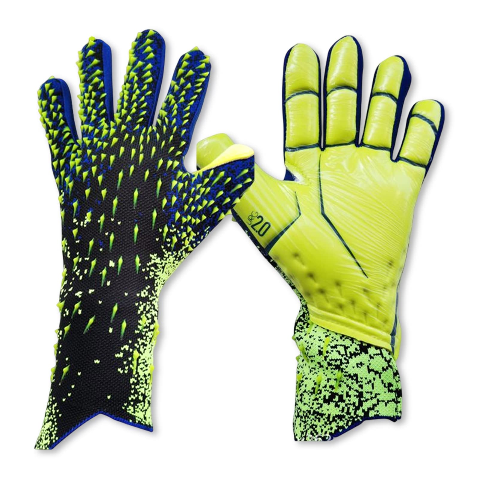 OLYSPM Gloves Goalkeeper Kids Football Gloves Kids Goalie Gloves, Offers excellent protection with abrasion-resistant,non-slip and wrist protection benefits,Size 7(Green)