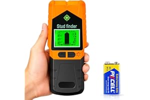BISTEE Stud Finder Wall Scanner - 6 in 1 Electronic Stud Finder with HD LCD Display and Smart Chip, Stud Detector Beam Finders for the Center and Edge of Wood AC Wire Metal Joists Pipes (Orange)