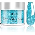 EODCI Nail Dip Dipping Powder,1 Oz/28g Sky Blue Glitter Color Dipping Powder French Nails Art Starter Manicure DIY Salon Home Gift for Women,No Need Nail Lamp Cured