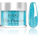 EODCI Nail Dip Dipping Powder,1 Oz/28g Sky Blue Glitter Color Dipping Powder French Nails Art Starter Manicure DIY Salon Home Gift for Women,No Need Nail Lamp Cured