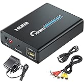 SUNNATCH HDMI to S-Video Converter, HD to Svideo RCA Converter, HDMI to Composite AV CVBS Audio Video Converter Adapter Inclu