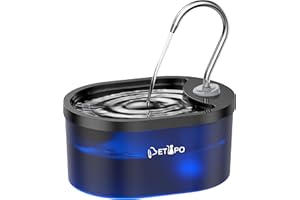 PETLIPO Cat Water Fountain Auto Shut-Off, 100oz/3L Cat Fountain, Super Silent Pet Water Fountains for Cats Indoor, LED Water Level Alarm Light, Faucet Cat Fountain with Quiet Pump for Cats Dogs, BPA-Free