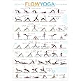Flow Yoga Poster: Wall chart for Stretching and Exercise: Instructional poster for yoga workout, a flow chart of yoga postures, transitions & sequences. Intermediate poses. Easy to follow.