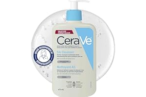 CeraVe SALICYLIC ACID Cleanser, Renewing SA Smoothing BHA Exfoliant for Face. Suitable for Keratosis Pilaris & Psoriasis. Gen