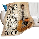Tijuboni Guitar Music Throw Blanket Guitar Gifts for Girls Boys Women Men Kids Adults Soft Flannel Fleece Blanket for Couch Sofa Bed Home Decor 40"x50"