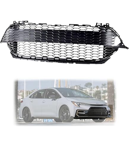 Front Upper Bumper Grille For 2020-2022 Toyota Corolla Sedan LE – OE Style, Black Painted
