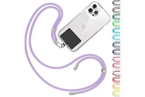 TBOC Cell Phone Lanyard [Lilac] - Convenient and Comfortable iPhone Lanyard - Easy to Use Neck Phone Holder [Black Patch] - Adjustable Length Phone Strap Crossbody - Fits All Mobile Phones