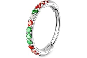 OUFER Nose Rings Hoops, 316L Surgical Steel Nose Ring for Women, 20G Hinged Colorful CZ Helix Piercing Jewelry, Lip Rings Cartilage Conch Rook Tragus Daith Earrings 5mm/6mm/7mm/8mm/9mm/10mm