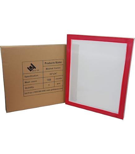 QOMOLANGMA 6-Pack 20x24 Aluminum Silk Screen Frames – 230 Yellow Mesh, Manual Press