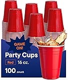 Red Cups - Party Cups - Disposable Plastic Cups [16